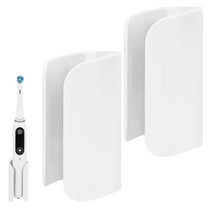 Linkidea Wall Mount Electric Toothbrush Holder, Plastic Power Toothbrush Hanger, Self Adhesive Organizer Compatible with Oral-B iO Series, Philip Sonicare ProtectiveClean (White)
