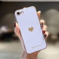 thumbnail image 2 of HAHDAXIA for iPhone SE 2022, SE 2020, iPhone 7 Case, iPhone 8 Case Phone Case for Women Girl Cute Love-Heart Luxury Bling Plating Soft Back Cover Camera Protection Bumper Silicone Shockproof, 2 of 7