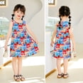 thumbnail image 5 of Caqnni Toddler Little Girls Floral Print Sleeveless Dress Set Summer Beach Dress (18-24 Months,Multicolour), 5 of 5