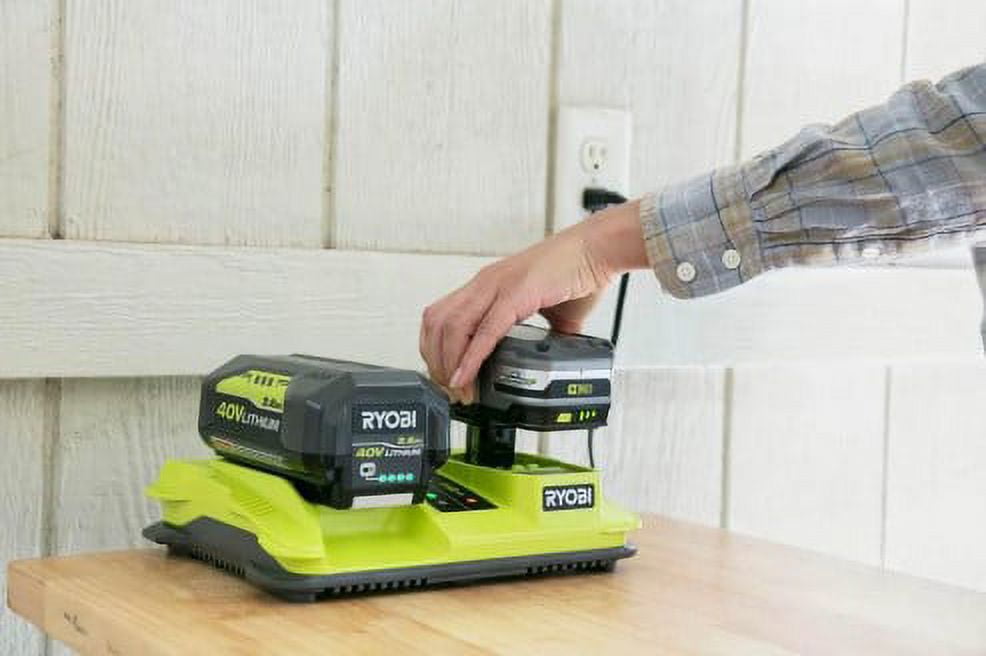 Ryobi ONE+ Lithium-Ion Dual Platform Charger for RYOBI 18-Volt ONE+ and 40-Volt Batteries