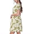 thumbnail image 2 of Goofa Green Snake Pattern Women Summer Short Sleeve Midi Dress with Pockets Casual Aline Flowy Tshirt Dress Vocation Beach Sundress, 2 of 6