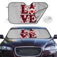 thumbnail image 2 of Fotbe Buffalo Plaid Love And Gnome Car Windshield Sunshade | Sun Visor Protector Front Window Shade, Keeps Out UV Rays, Keeps Your Vehicle Cool-Medium, 2 of 7