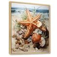 thumbnail image 2 of Designart "Serenade of Tropical Starfish on the Beach II" Coastal Framed Wall Art - Coastal Yellow Coastal Tropical Bedroom Framed Canvas Wall Art, 2 of 6