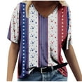thumbnail image 2 of Lilgiuy Basic V Neck Tops for Women Middle Sleeve Casual Loose Blouse Print Summer T-Shirt, 2 of 5