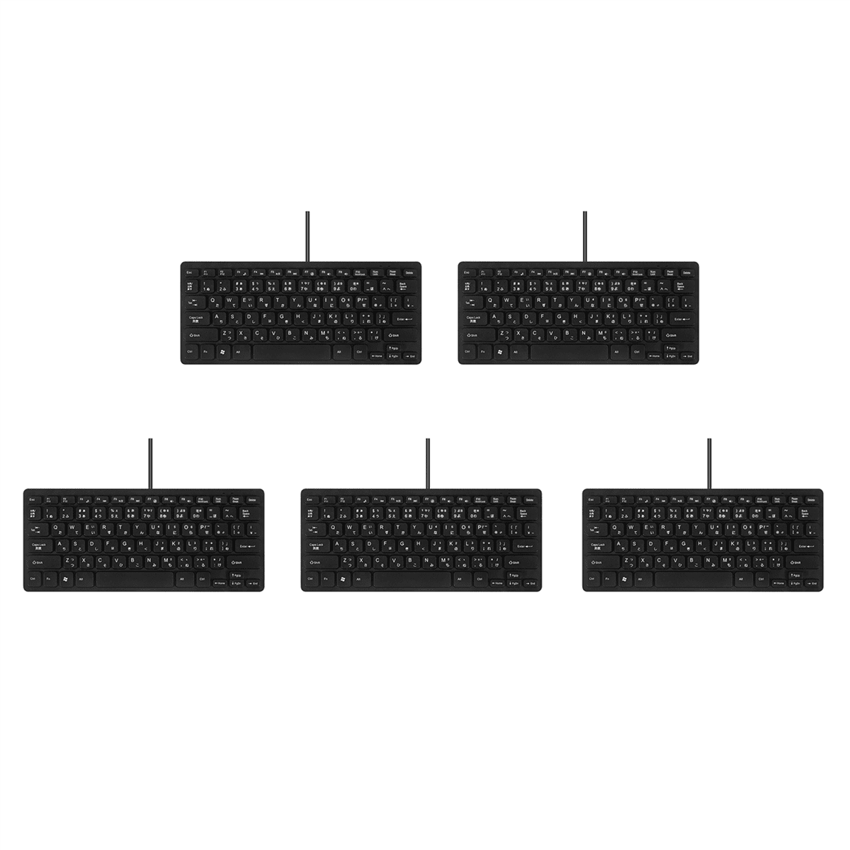 5X Wired USB Japanese/English Bilingual Keyboard for Tablet/ PC/Laptop/IOS/Android,5 * USB keyboard,black
