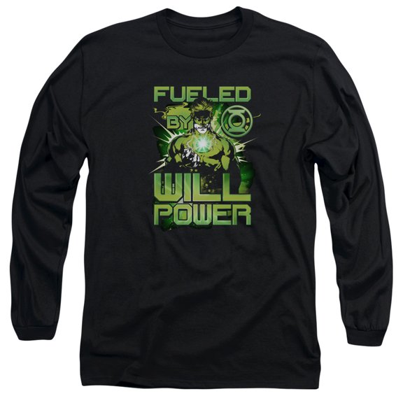 Green Lantern Fueled Long Sleeve Adult 18/1 T-Shirt Black