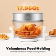 thumbnail image 2 of Turbo Air Fryer 18 QT Large Capacity, 1400W Convection Oven Countertop, Glass Airfryer Containers, Temperature Control Range 32℉-482℉/ 0 ℃ -250 ℃, 2 of 7