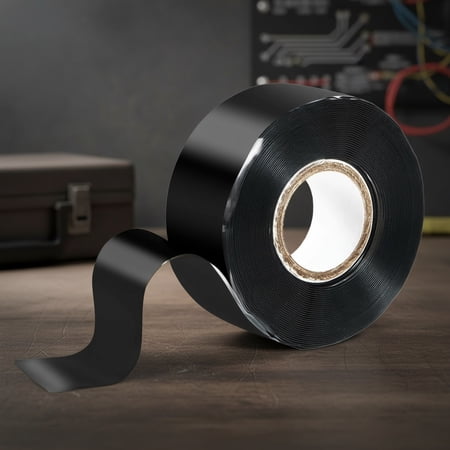 Self Fusing Silicone Tape Black Waterproof Rubber Leak Proof Sealing Silicone Rubber Self-amalgamating Tape for Emergency Hot and Cold Water Pipe Repairs and Tool Fixation
