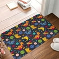 thumbnail image 5 of Xecao Dinosaurs in Space print Flannel Mat: Non-slip, 16x24in. Ideal for kitchen, bedroom, bath & living room., 5 of 9