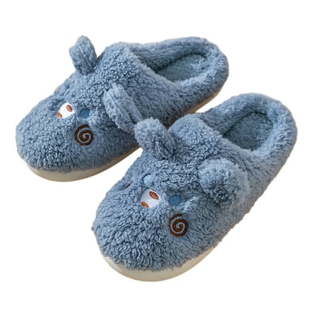 

FLMEI Womens Fleece Slippers for Mens Slip-On Cotton Slippers for Indoor Outdoor Fall Winter Plush Cartoon Home Shoes