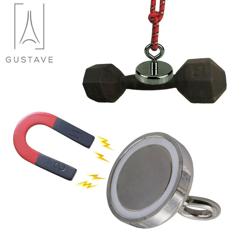Gustave Round Fishing Magnet Kit 400LBS Pull Force Super Strong