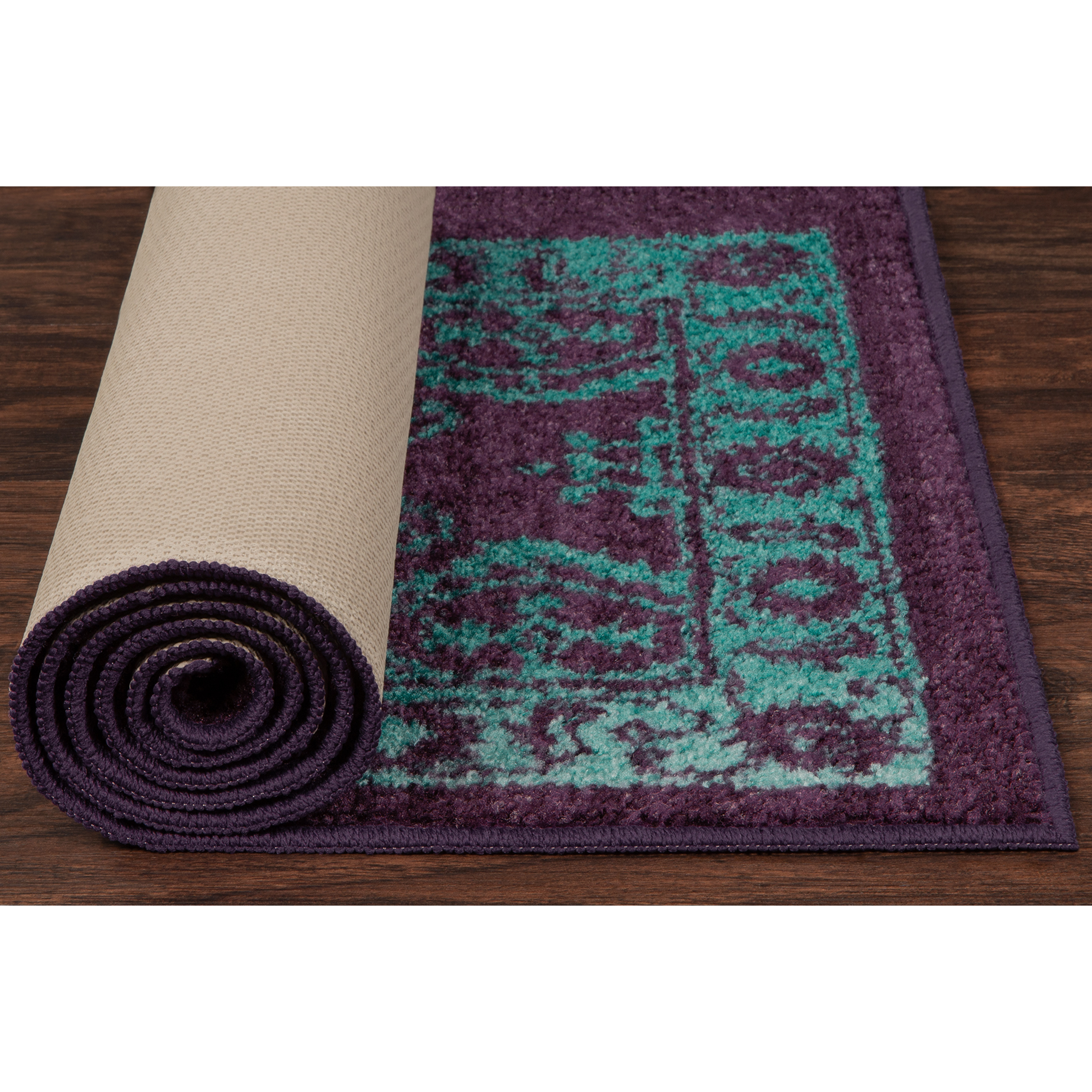 Maples Rugs Global Arya Indoor Entryway Accent Rug, Plum|Spa Green, 1'8"x2'10" - image 4 of 6