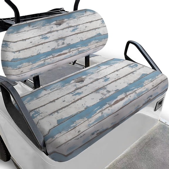 Pzuqiu Seat Covers for Golf Cart, Compatible with Vehicle, Suitable for Most Golf Carts Soft, Old Wood Grain