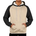 thumbnail image 6 of Domuza Men's Pullover Hoodie Thick Sherpa Lined Heavyweight Hooded Sweatshirt Fall Winter Thermal Fashion Contrast Color Sports Fleece Pullover Top Black XL, 6 of 9