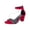 Red, variant on Women Glitter Rhinestone Block Heel Sandals Plus Size Round Open Toe Buckle Strap Spring Summer Versatile Beach Height Dress Black