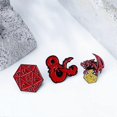 thumbnail image 3 of 3pcs Dragons Brooch Dungeon Master Enamel Lapel Pin for Game Fans Collectible Pins, 3 of 4