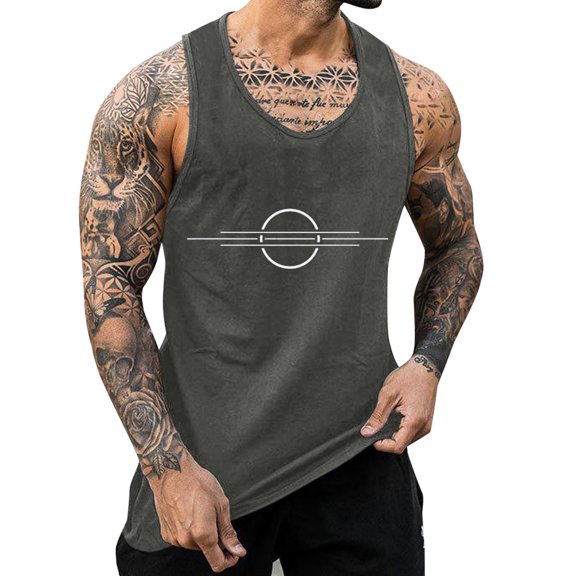 Akiihool Mens Workout Tank Tops Men's Tank Tops Swim Beach Sleeveless Shirt Quick Dry Gym Workout SUmmer Stringer Muscle Tank Top Big and Tall (Dark Gray,XXL)