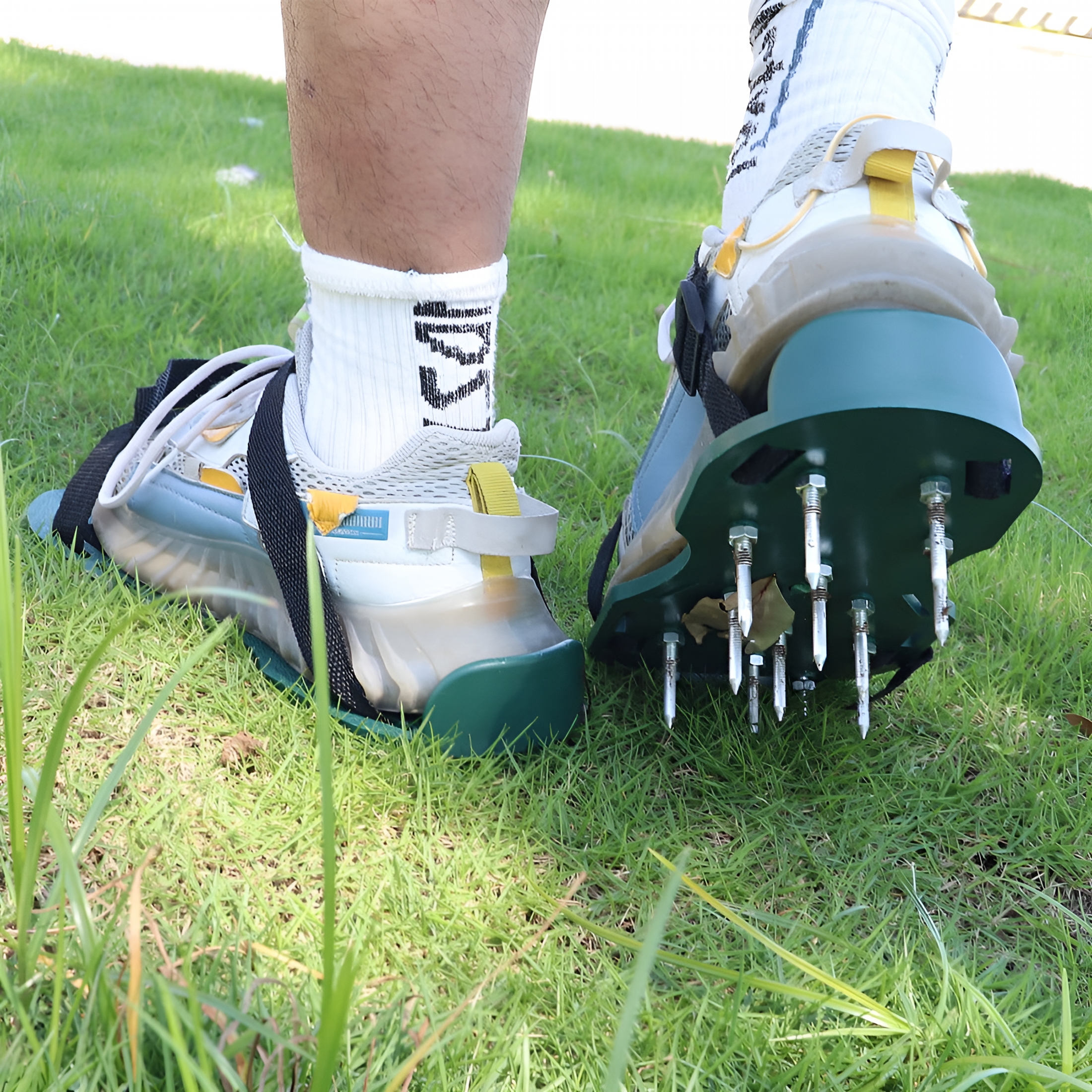 EXLEAF 2026 New Grass Aerator Shoes with 26 Spikes,Sturdy,One-Size-Fits-All Garden Tool for Improved Oxygen,Water,And Nutrient Penetration - Prevents Slippage on Wet Grass for Easy Mowing