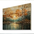 thumbnail image 2 of Designart "Golden Reflections Birch Woods II" Tree Birch Print on Natural Pine Wood, 2 of 5