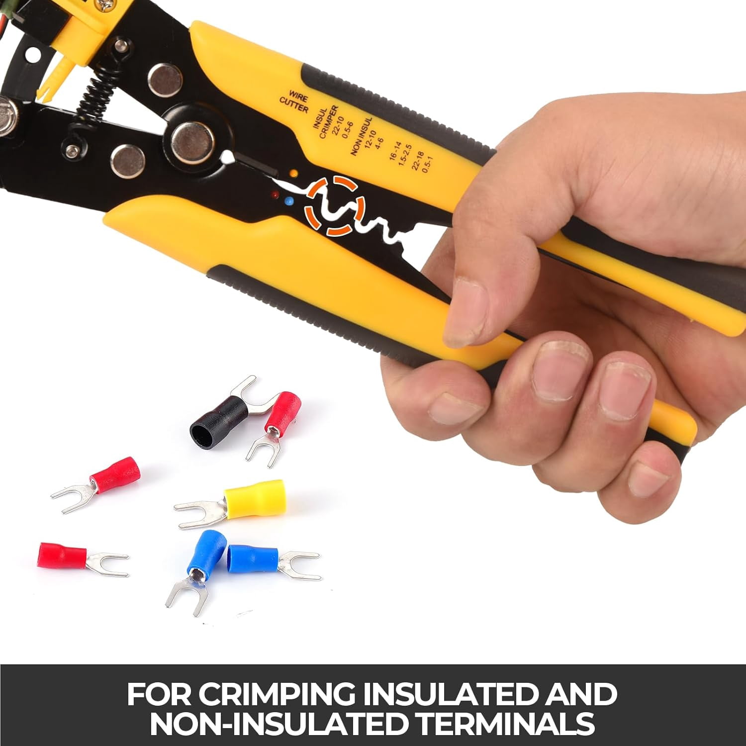 Dawot Wire Stripper, Wire Crimping Tool AWG 24-10, Wire Cutter, Wire Crimper, Cable Stripper, Wiring Tools and Multi-Function Hand Tool Automatic Wire Stripper for Solid and Stranded AWG Wire