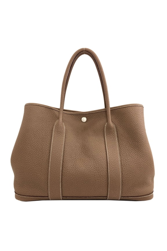Pre-Owned Hermes Garden Party PM Etoupe Tote Bag with Silver Hardware, Negonda Leather, for...