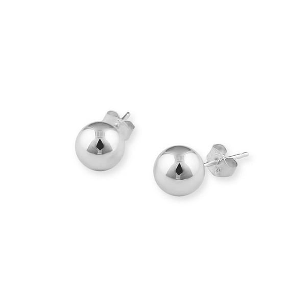 Sterling Silver 8mm Round Ball Stud Earrings