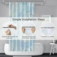 thumbnail image 3 of Marble Shower Curtain 36x72 inches for Bathroom Abstract Light Blue Printed Stall Bathtub RV Room Partition Decoration Modern Waterproof Fabric Shower Curtains with Hooks, 3 of 4