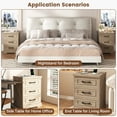 thumbnail image 6 of NEGYLIM 2-Piece Nightstand, Farmhouse End Table with Charging Station, 3 Drawers Storage for Bedroom, 6 of 11