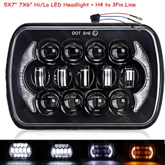 DOT 120W 5x7 7x6 LED Headlight Sealed Hi-Lo Beam DOT 120W 5x7 7x6 LED Headlight Sealed Hi-Lo Beam