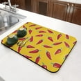 thumbnail image 3 of Chili Dish Drying Mat 23.5x15.5in, Spicy Red Chili Peppers Pattern Cute Cartoon Absorbent Kitchen Mat, 3 of 7