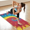 thumbnail image 6 of Colorful Rainbow Tie Dye Spiral Pattern Hot Yoga Mat Towel Non Slip for Hot Yoga - Quick-Drying Yoga Mat Cover with 4 Corner Pockets with Travel Bag - Hot Yoga Towel Non Slip 74"x26", 6 of 6