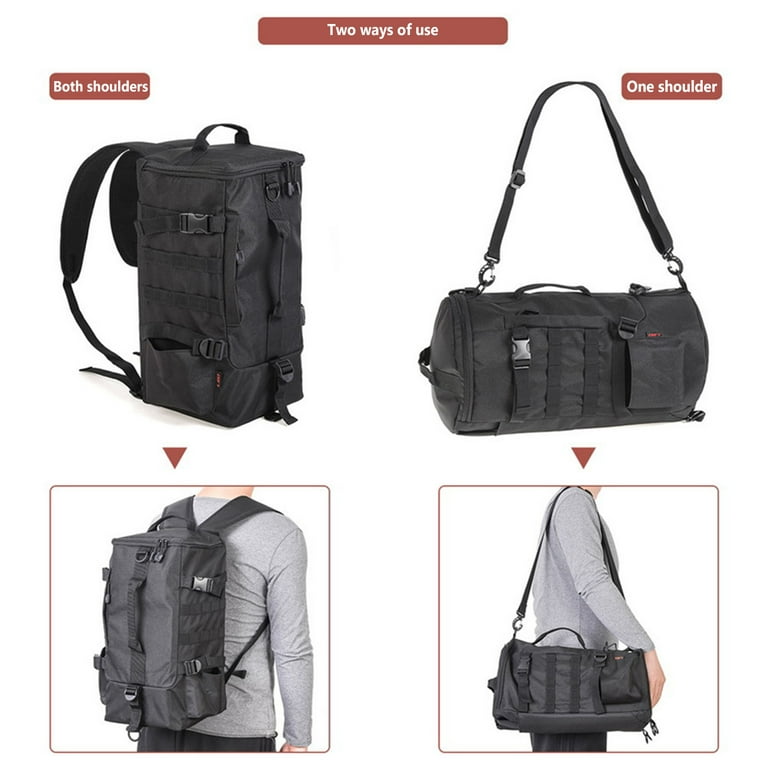 Outdoor Fishing Tackle Backpack 17.4L Large Capacity Multifunctional Comfortable Ergonomic Design Fishing Bag, Size: 22, Black