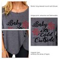 thumbnail image 4 of Blusa Estampado Cuello Redondo Dobladillo Irregular Botón Manga Larga Tops De Moda Para Mujer Gris Oscuro M, 4 of 5