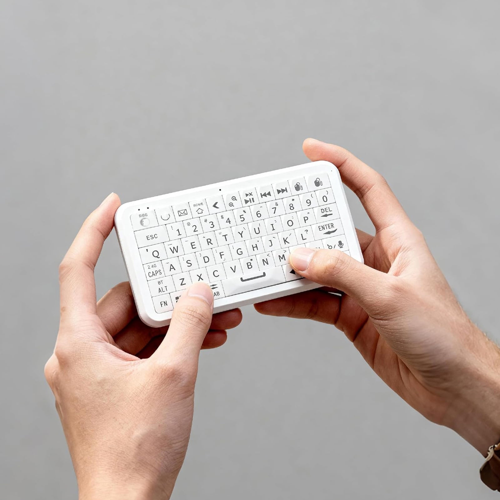 Mini Keyboard Compatible for Win/for iOS/for Android, Keyboard Typewriter Gaming Keyboard, 64 Keys, RGB Backlight Options, Bluetooth 5.0/2.4G Dual Mode(Sold without manufacturer warranty)