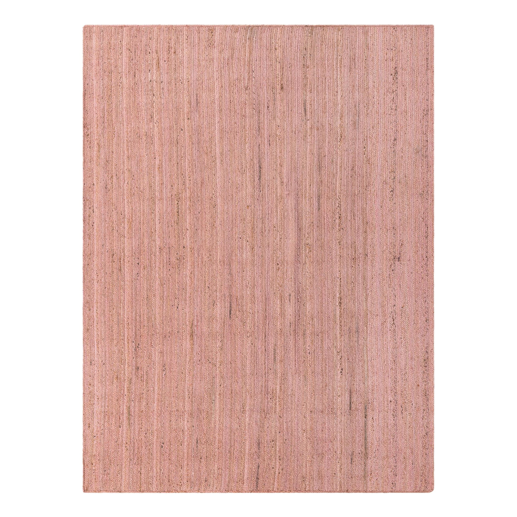 Unique Loom Braided Jute Collection Area Rug - Dhaka (9' x 12' Rectangle Light Pink)