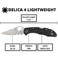 thumbnail image 4 of Spyderco Delica Lightweight Thin Blue Line Folding Knife, 2.9 in, VG-10, Leaf, B, 4 of 5