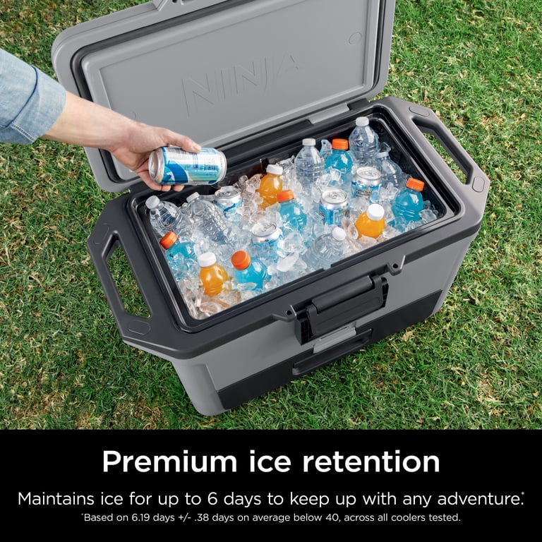 Ninja FrostVault 50qt Hard Cooler with Dry Zone, Gray, FB151GY