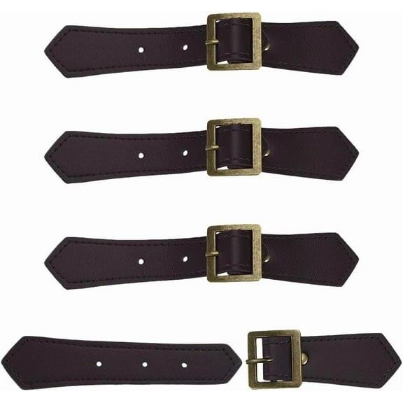 4 Sets Leather Sew-On Toggles Closures Coconut Brown PU Leather Snap Toggle Sew On Duffle Jacket Buckle Metal Leather Clasp Fasteners Replacement Snap Toggle for Coat Jacket DIY Craft