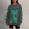 thumbnail image 2 of Tisuna Halloween Sweatshirt For Women Cute Skeleton Print Crewneck Sweatshirt Ladies Long Sleeve Halloween Everyday Wear Fall Tops Clothes Size L, 2 of 5