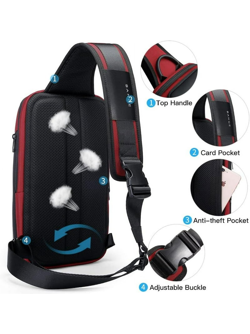 BANGE Waterproof Men's Sling Bag, Large Capacity Crossbody