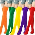 thumbnail image 6 of Chiristmas Women Stocking Candy Color Long Socks Warm Thigh High Overknee Decor Red YIWEI, 6 of 11