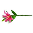 thumbnail image 4 of Toystoory 3 cabezas artificiales florales para el hogar, oficina, hotel, flor falsa, decoración del banquete de boda Flores artificiales Rosa oscuro, 4 of 6