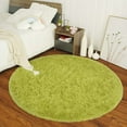 thumbnail image 3 of Junovo Luxury Round Fluffy Area Rugs for Bedroom Kids Girls Room Nursery,Super Soft Circle Rug,Cute Shaggy Carpet For Living Room,5'x5',Green, 3 of 7