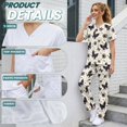 thumbnail image 5 of Yspwyqan Scrubs for Women Set, 2 Piece V-Neck Short Sleeve Scrub Top & Jogger Pants, Gothic Bat Breathable Quick Dry Medical Uniforms with 6 Pockets for Medical Nurse Work, Size S, 5 of 7