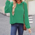 thumbnail image 5 of Oplxuo Ribbed Hoodies for Women Pullover Loose Sweatshirt Basic Solid Color Casual Long Sleeve Fall Winter Hooded Tops, 5 of 7
