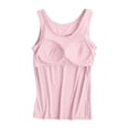 thumbnail image 3 of GZWYHT Bra Camisole Tops for Women Workout Camisole Exercise Tank Tops Active Tops Undershirt with Built in Bra Workout Shirts Women Camisole Tops for Women Pink L, 3 of 5