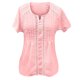 thumbnail image 4 of Pntutb Mujeres Sólido Cuello En V Encaje Crochet Ojal Manga Corta Camisas Casuales Blusas tops PNTUTB Pntutb-5271, 4 of 5