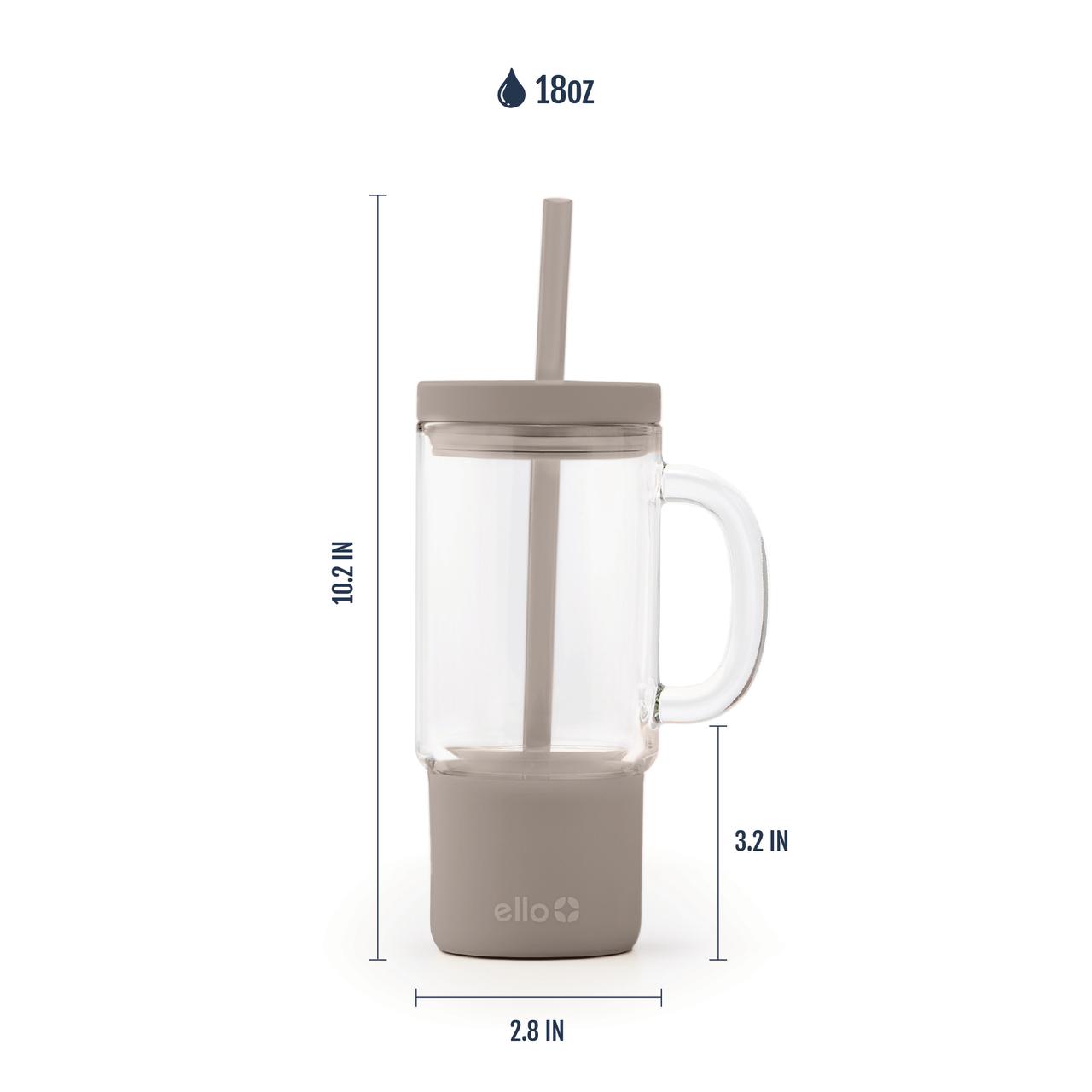 Ello Nova 18oz Glass Tumbler with Straw photo 5