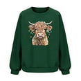 thumbnail image 6 of Waffle Sweatshirts for Womens Christmas Loose Crewneck Long Sleeve Shirts Christmas Cow Printed Sweaters Casual Fashion Xmas Holiday Party Pullover Tops, 6 of 6