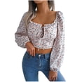 thumbnail image 1 of Pompotops Chemise Décontractée à Manches Longues avec Imprimé et Col à Revers pour Femmes en Liquidation, 1 of 8